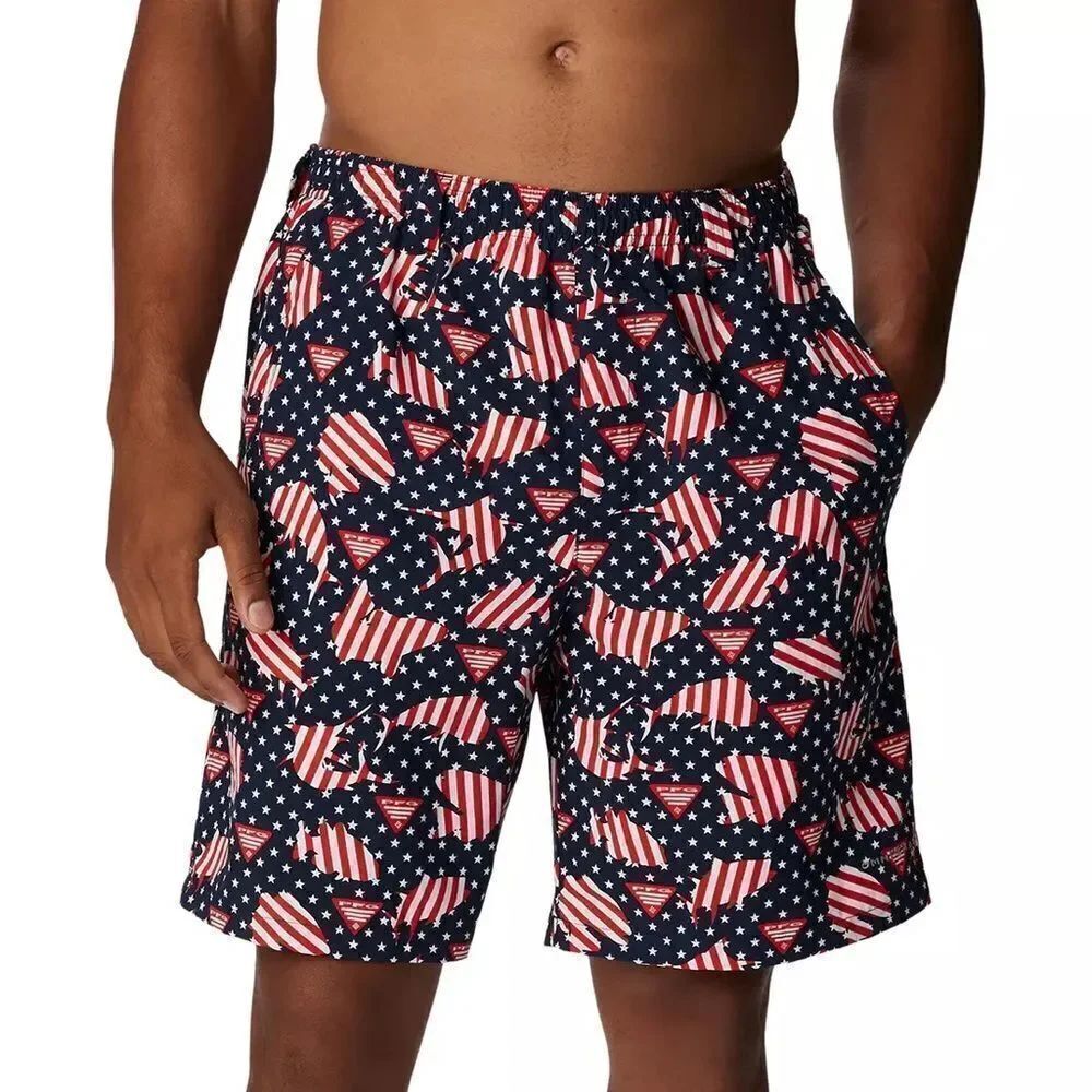 NWT Columbia PFG Super Backcast Water Shorts Patriotic Fish Pattern Men’s XXL
